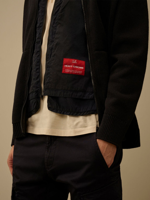 Cotton mixed zipped cardigan eclipse 