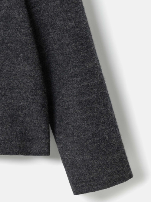 Boiled wool overshirt dk grey mel 