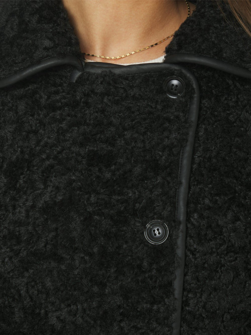 Castor faux fur jacket black 