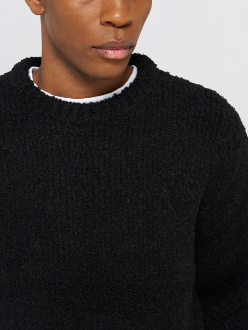 Dun textured sweater black wash 