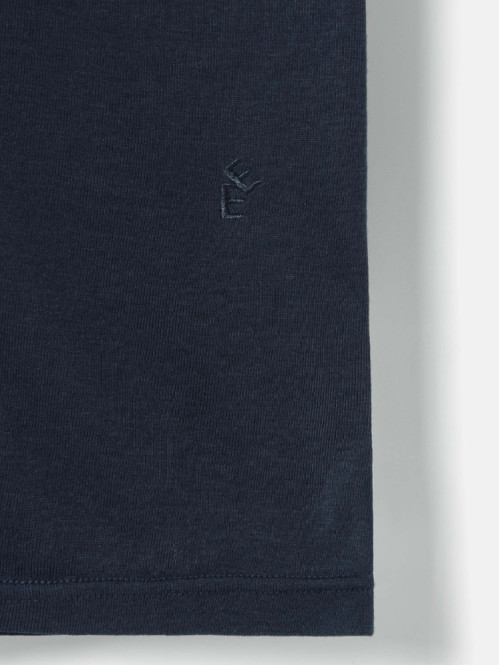 Lyocell wool short sleeve top indigo noir 
