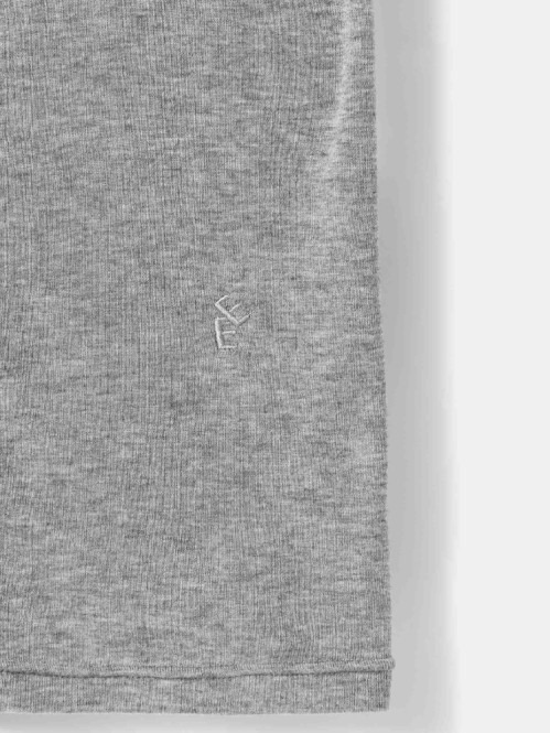 Lyocell wool short sleeve top mid grey 