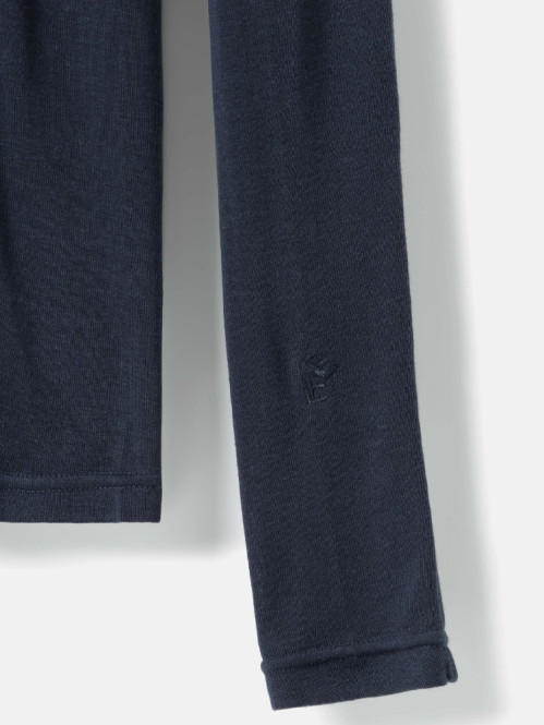 Lyocell wool turtleneck top indigo noir 