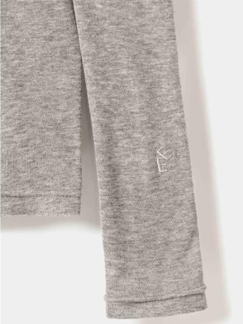 Lyocell wool turtleneck top mid grey 