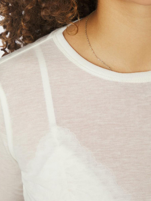 Nella fine rib blouse white 