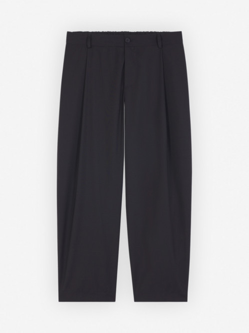 Pleated cropped pant black 