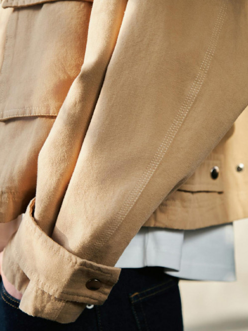 rivera carvas boxy jacket sand 