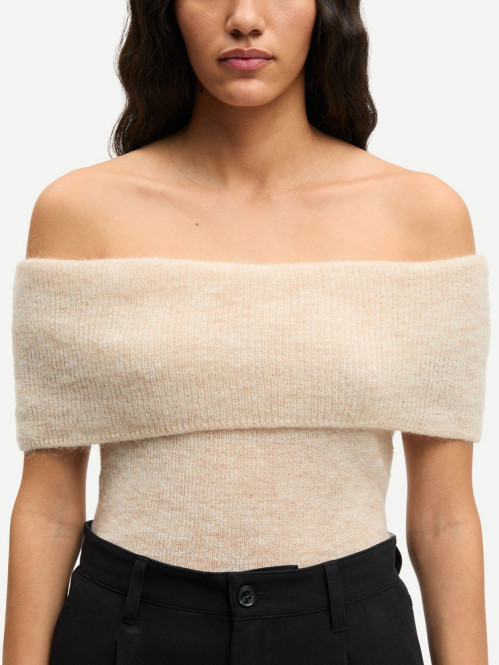 Sahera knit top bone white mel 