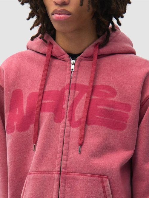 Stencil sunfade zip hoodie red 