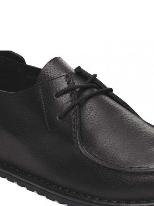 Utti lace leather mokassin black 