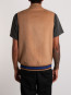 Monogram sleeveless zipped jacket brown 