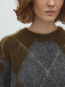 Zelie-m brush artwork pullover argyle olive 