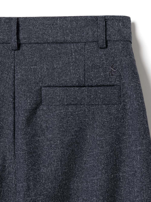 Cropped melange wide-pleat pants navy mel 36