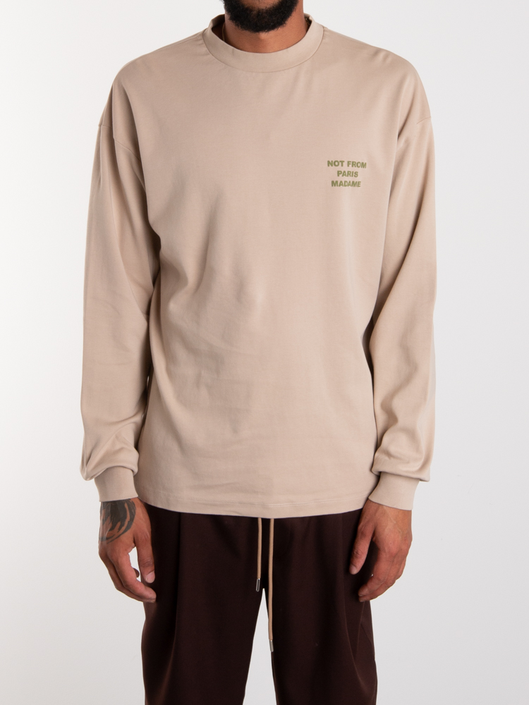 Le tshirt slogan | bei place Fashion longsleeve peoples kaufen online taupe