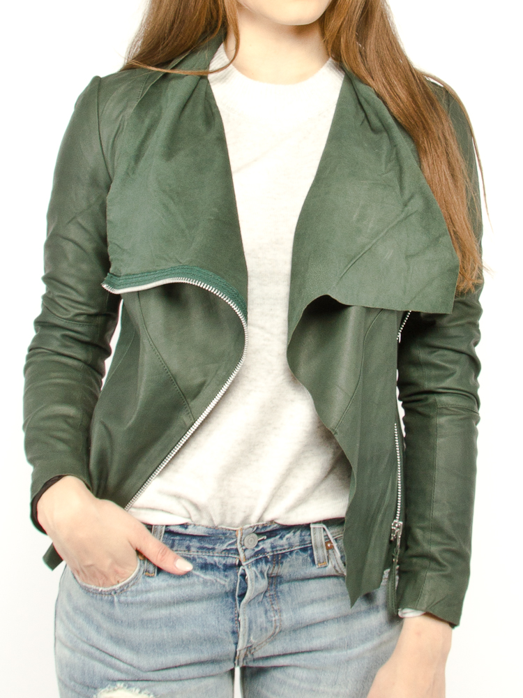 Valentine Leather Jacket Green Fashion Online Kaufen Bei Peoples Place